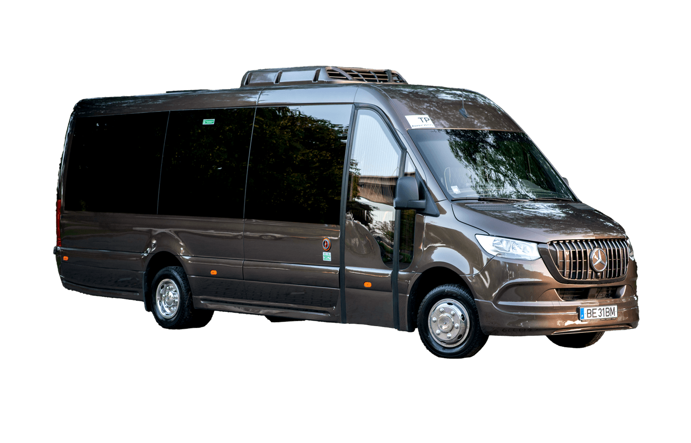 Minibus Volmer sobre fundo transparente
